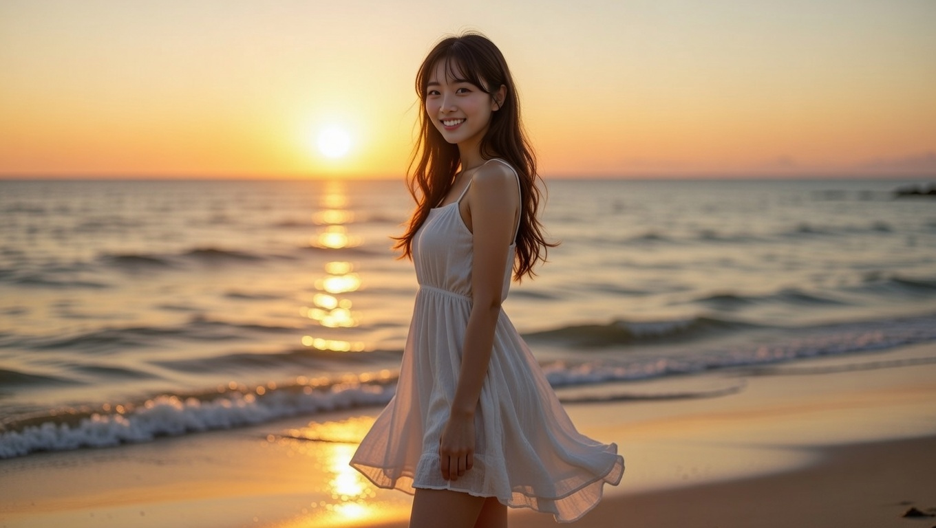 夕暮れの海辺に立つ — 体の内側を流れるものが、外側の輝きを決める